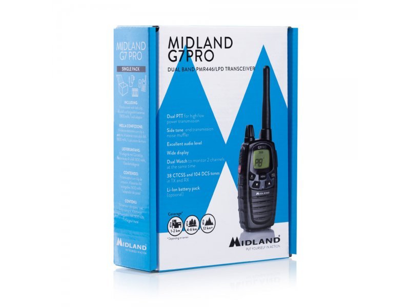 Midland G7 Pro Single Φορητός επαγγελματικός πομποδέκτης PMR446 & LPD πολύ ισχυρός
